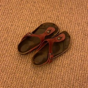 Beautiful red women’s Birkenstock sandals size 37